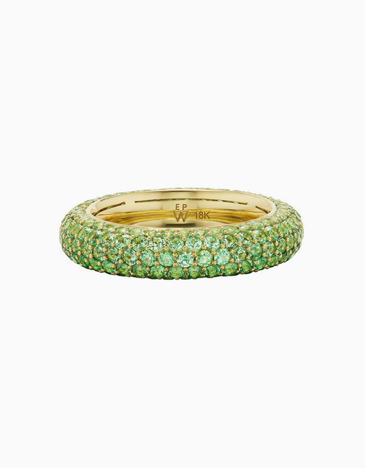 EARTH PUFFY BAND RING - GREEN SAPPHIRES