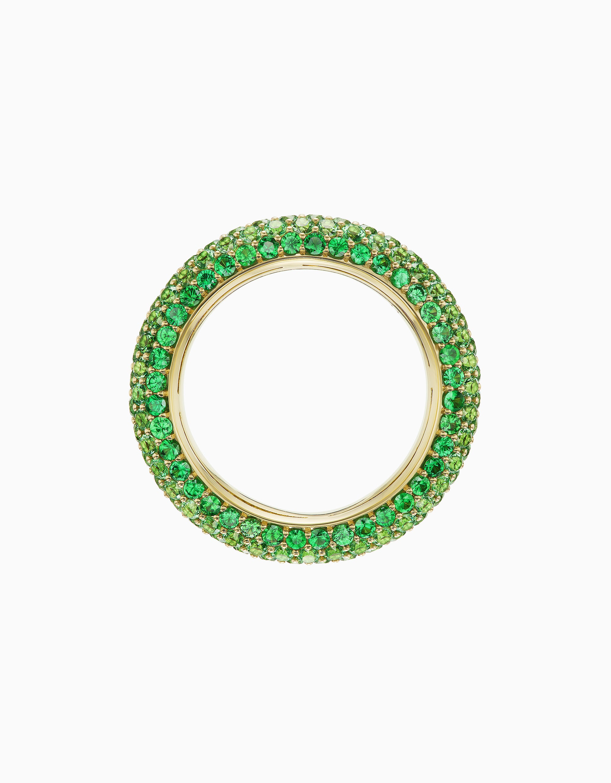 EARTH PUFFY BAND RING - GREEN SAPPHIRES