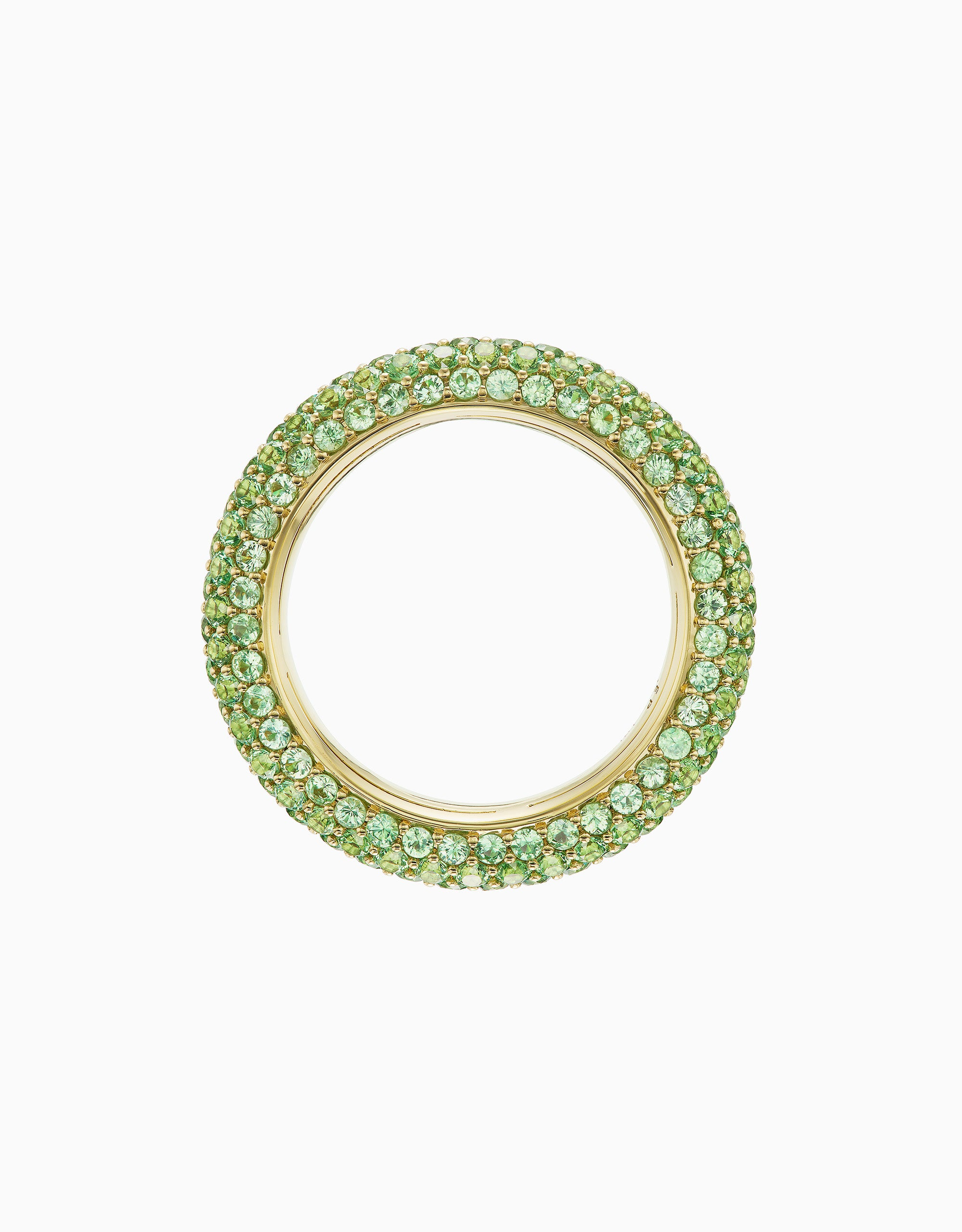 EARTH PUFFY BAND RING - GREEN SAPPHIRES