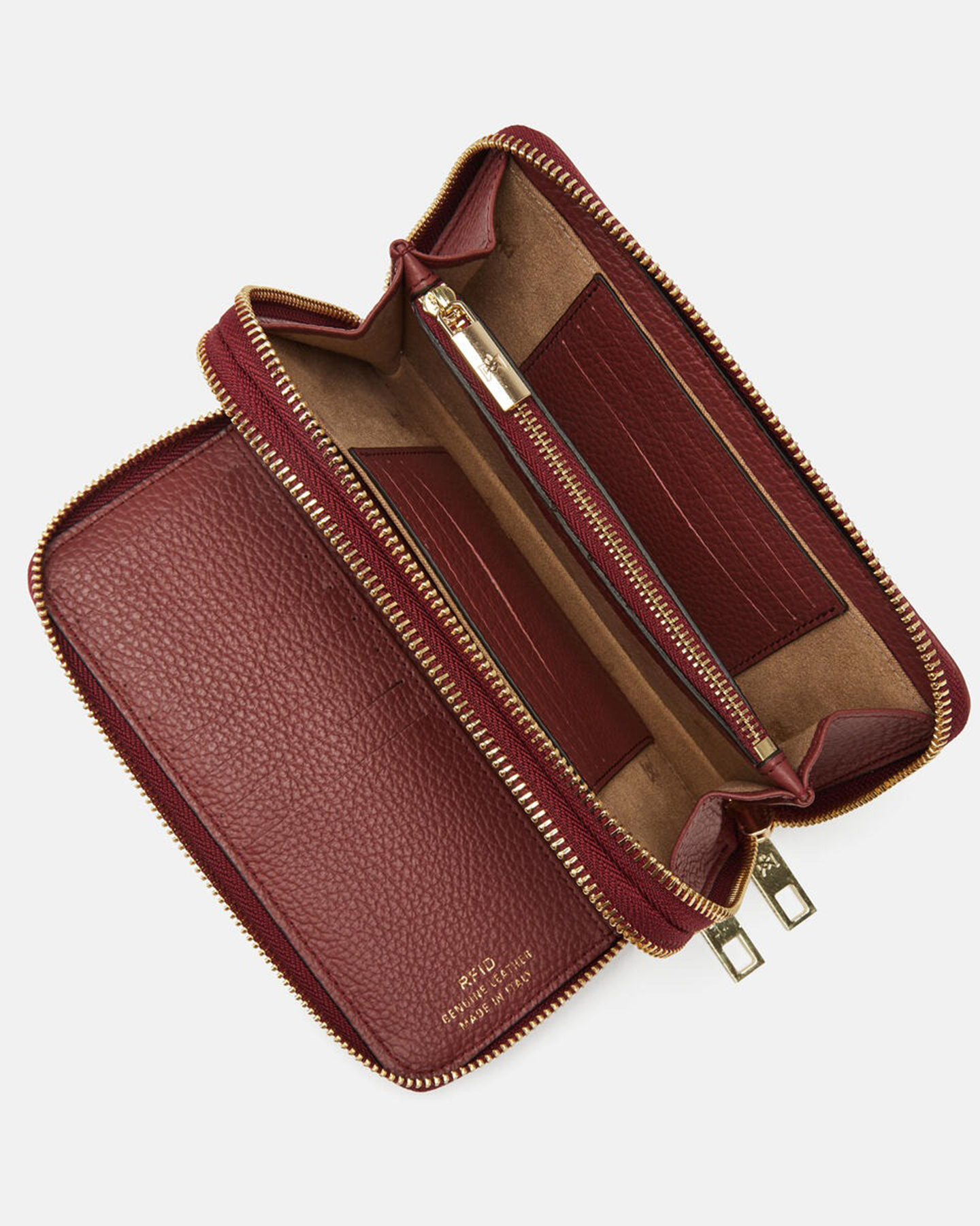 PORTAFOGLIO DOPPIO ZIP AROUND - ROSEWOOD