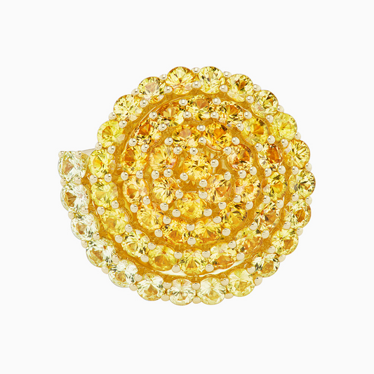 SPIRAL RING - YELLOW SAPPHIRES