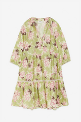 BORGOGNA FLOWER PRINT COTTON DRESS - THEA