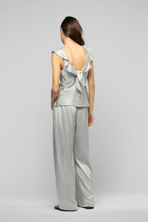 BARABELLE SILK PANT - GREY