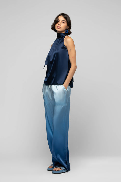 TAYMEE SILK TOP - MARINE