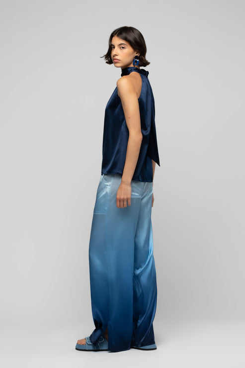 TAYMEE SILK TOP - MARINE