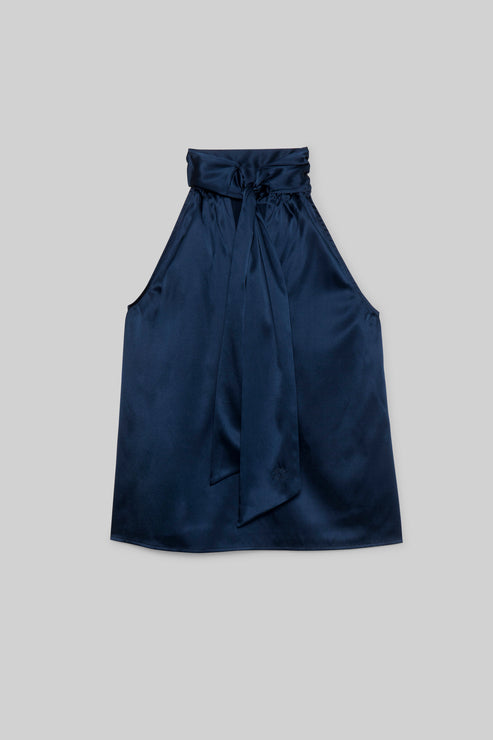 TAYMEE SILK TOP - MARINE