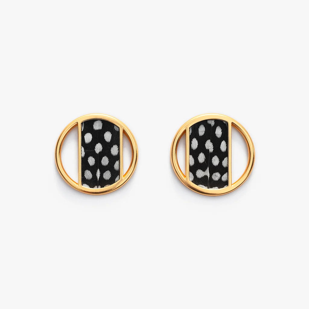 CYMBIDIUM FEATHER CIRCLE EARRINGS
