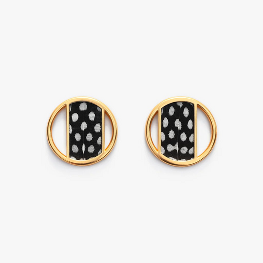 CYMBIDIUM FEATHER CIRCLE EARRINGS