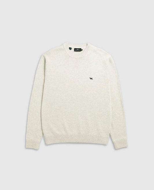 GUNN KNIT COTTON CREW NECK SWEATER - FOG