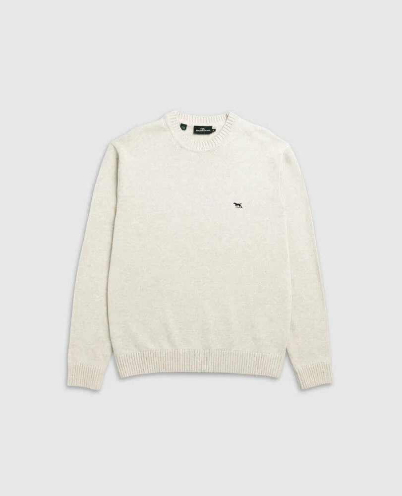 GUNN KNIT COTTON CREW NECK SWEATER - FOG