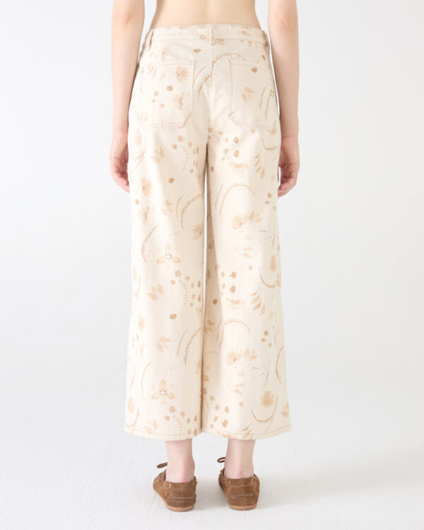 MARIELLA MALFILE ECRU PRINT RINSE WIDE LEG JEANS