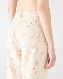 MARIELLA MALFILE ECRU PRINT RINSE WIDE LEG JEANS