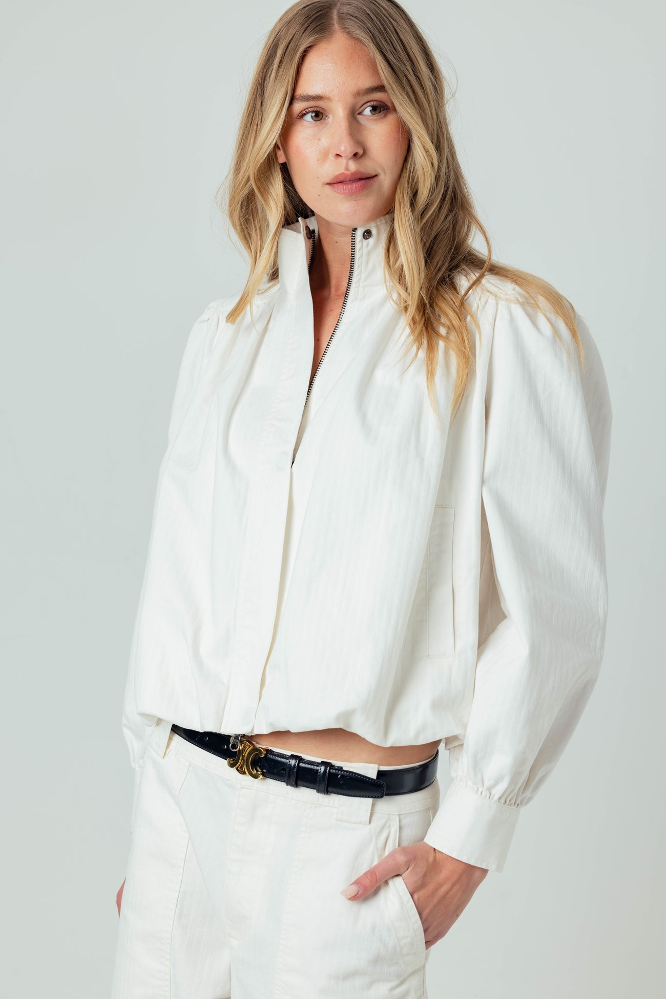 ELODIE TWILL JACKET - BONE