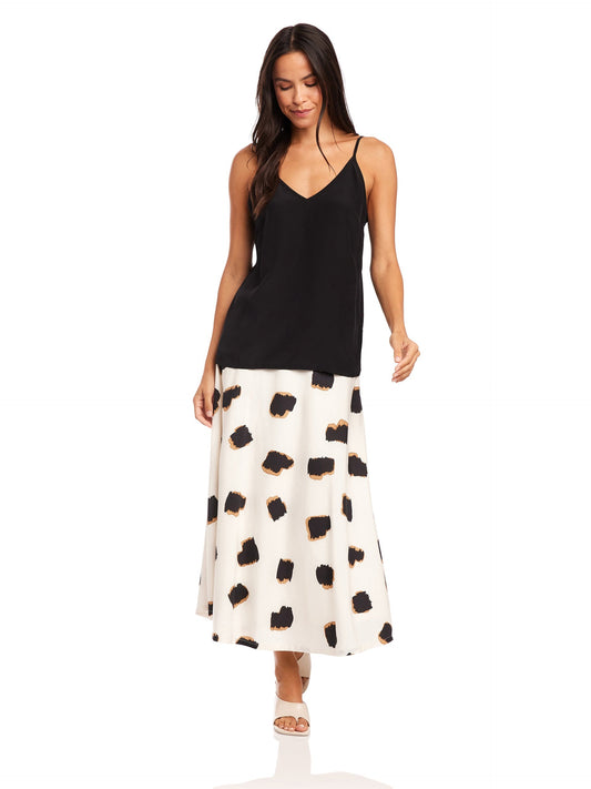 CARYS CREPE DE CHINE SILK CAMI - BLACK