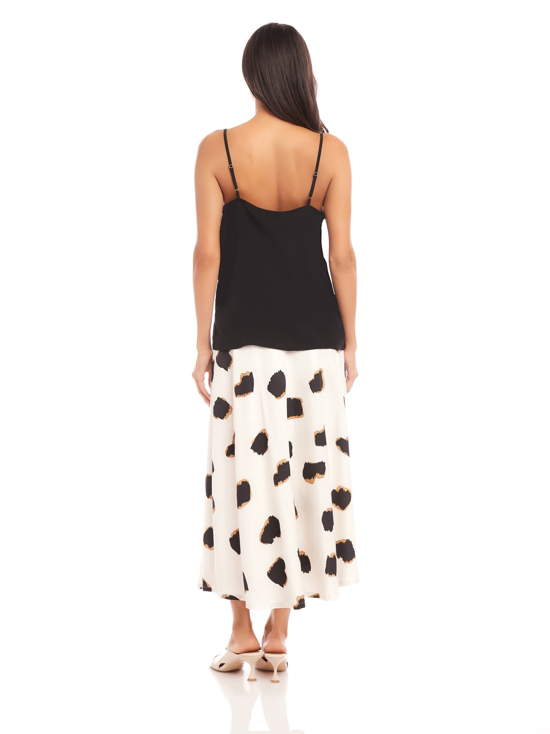 CARYS CREPE DE CHINE SILK CAMI - BLACK