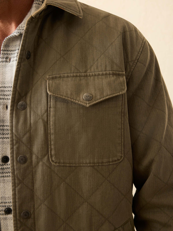 DOUG GOOD FEATHER REVERSIBLE BONDI JACKET - PRAIRE OLIVE