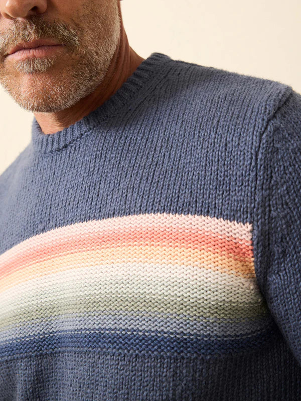 HEIRLOOM CREWNECK SWEATER - NAVY LAKE TORCH STRIPE