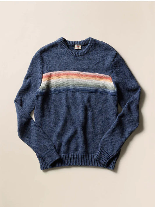 HEIRLOOM CREWNECK SWEATER - NAVY LAKE TORCH STRIPE