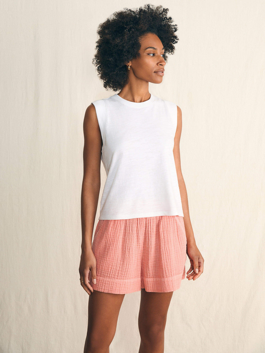 SUNWASHED SLUB MUSCLE TANK - WHITE
