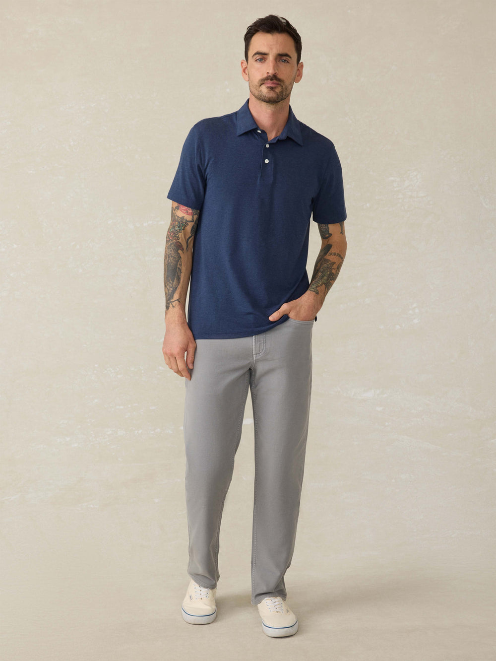 STRETCH TERRY FIVE POCKET PANT - IRON