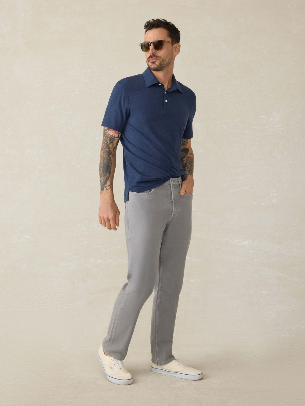STRETCH TERRY FIVE POCKET PANT - IRON