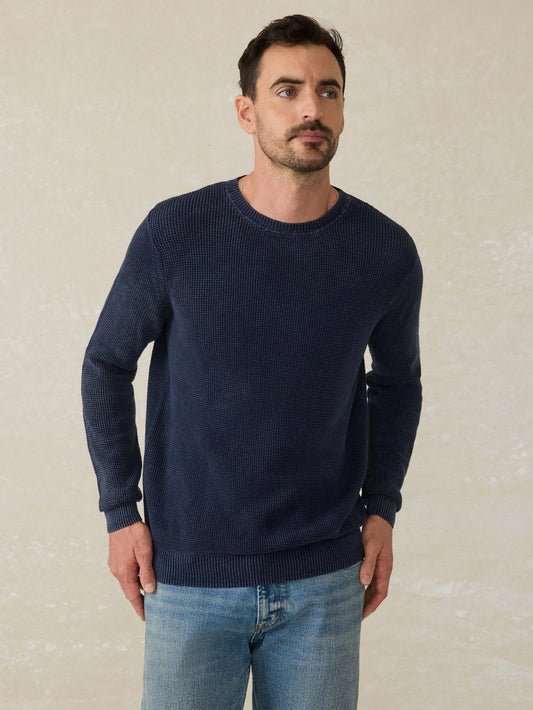 SUNWASHED CREW NECK SWEATER - BLUE NIGHTS