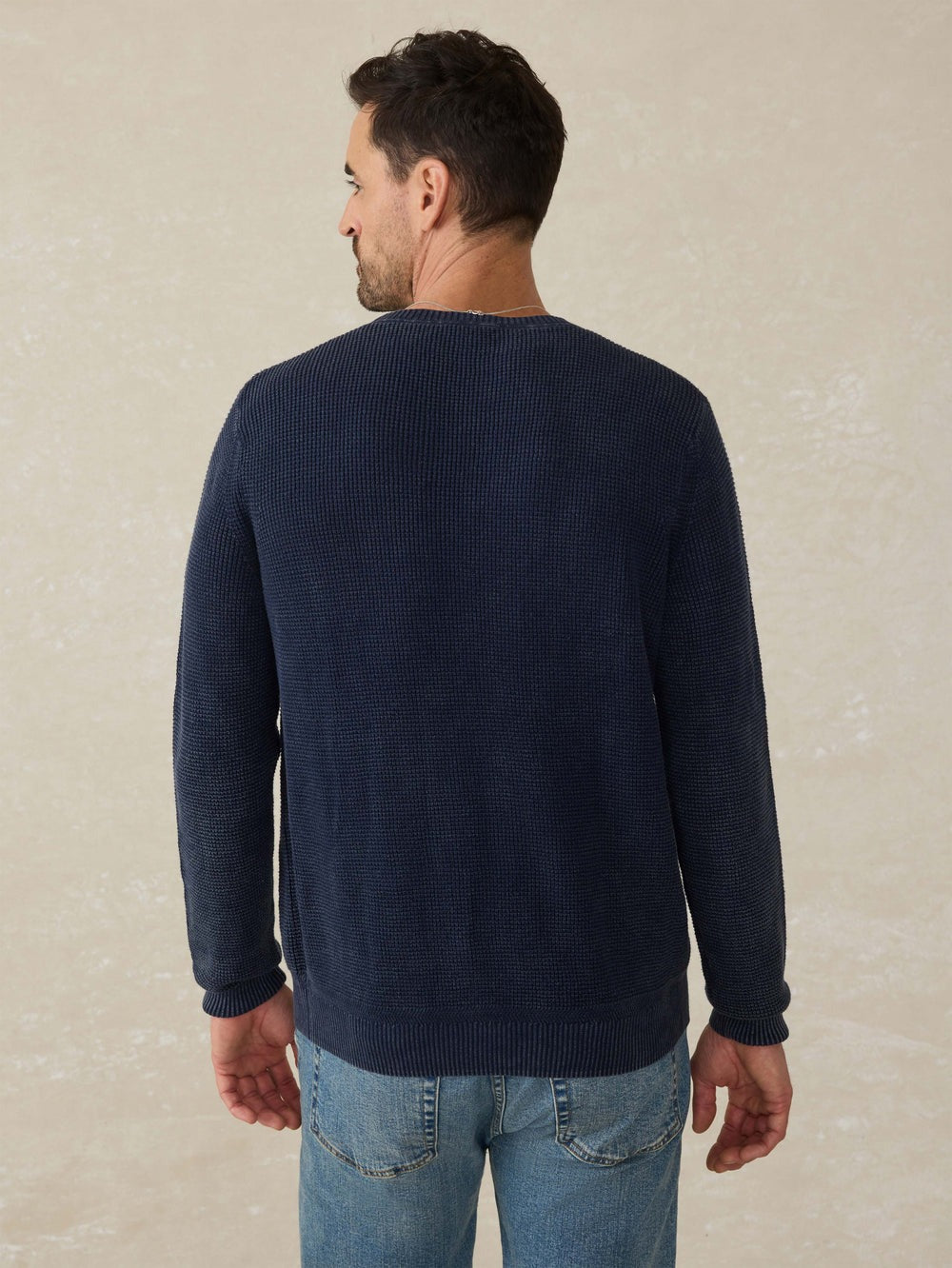 SUNWASHED CREW NECK SWEATER - BLUE NIGHTS
