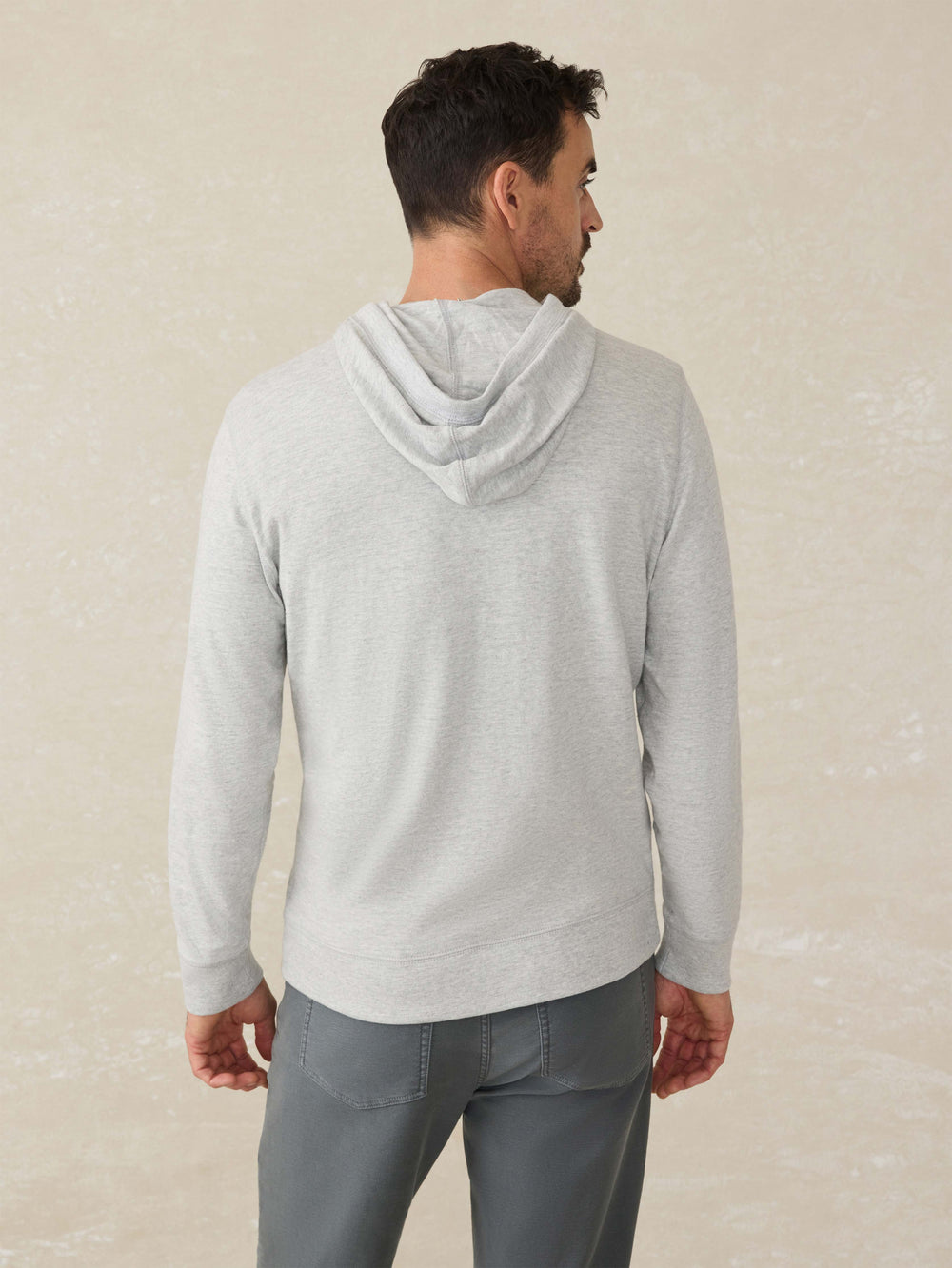 SUNWASHED SLUB HOODIE - LIGHT GREY HEATHER