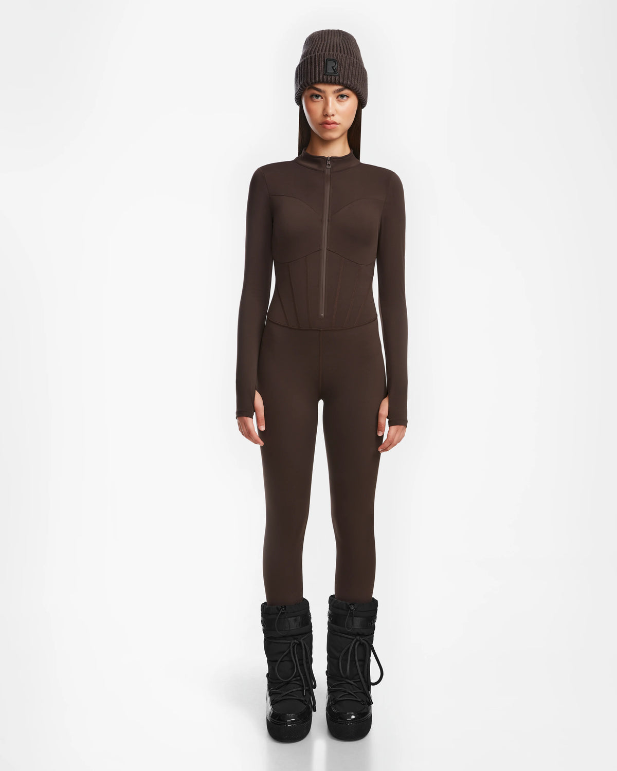 IVY LONG SLEEVE CATSUIT - ESPRESSO