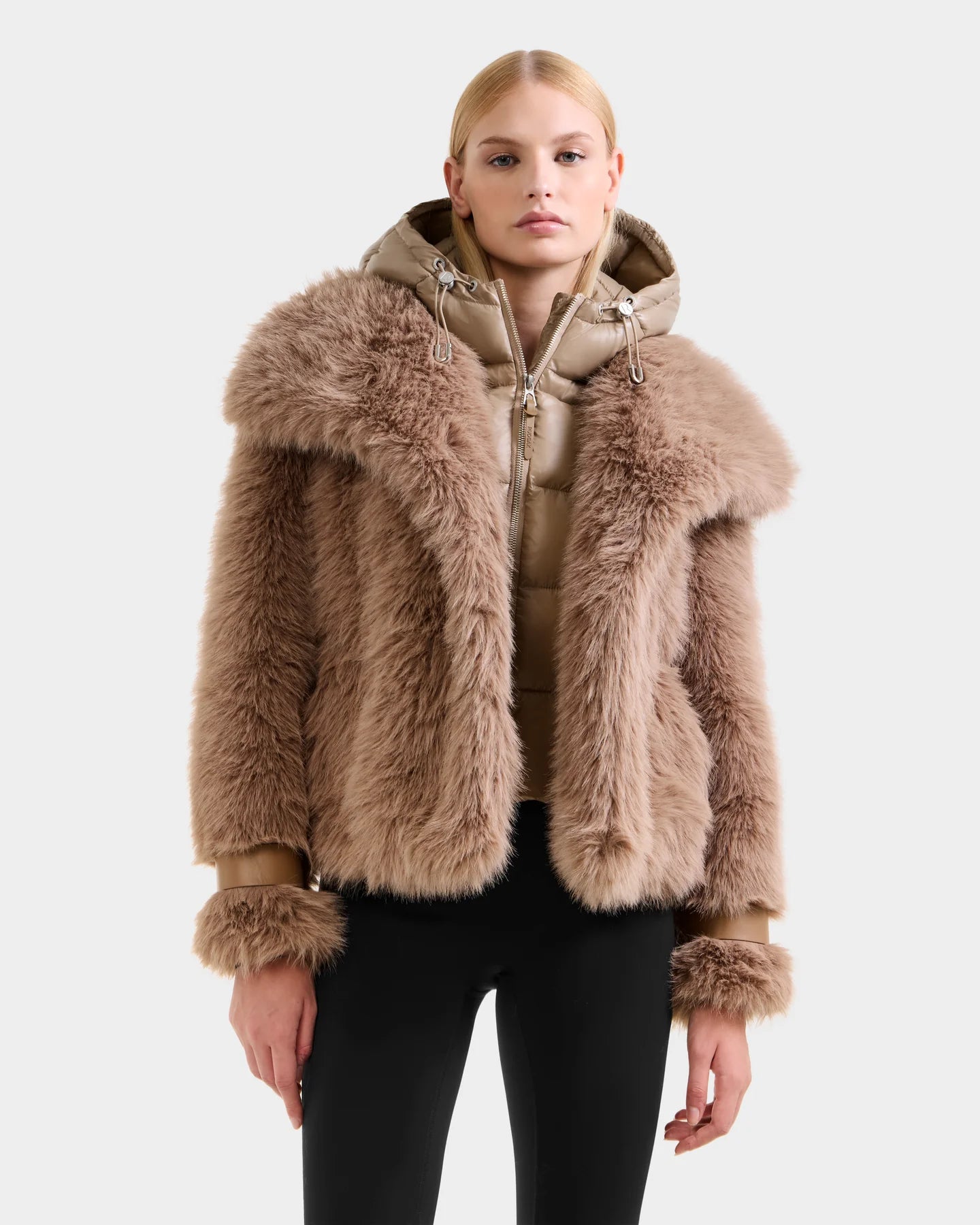 CHLOE FAUX FUR COAT - CAMEL