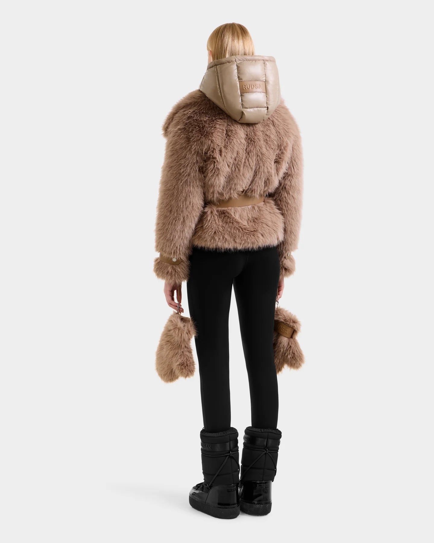 CHLOE FAUX FUR COAT - CAMEL