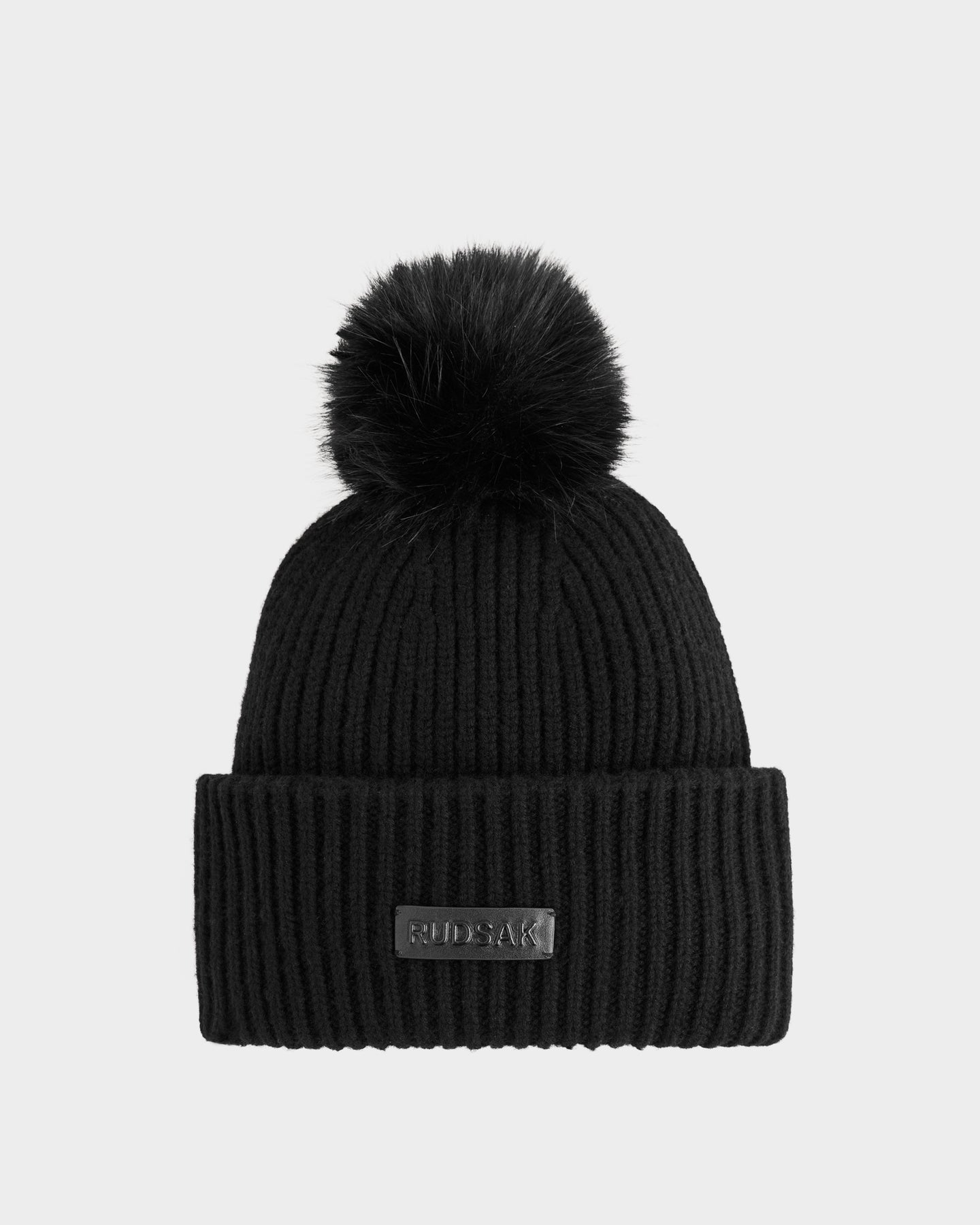DARA WOOL CASHMERE POM POM HAT - BLACK
