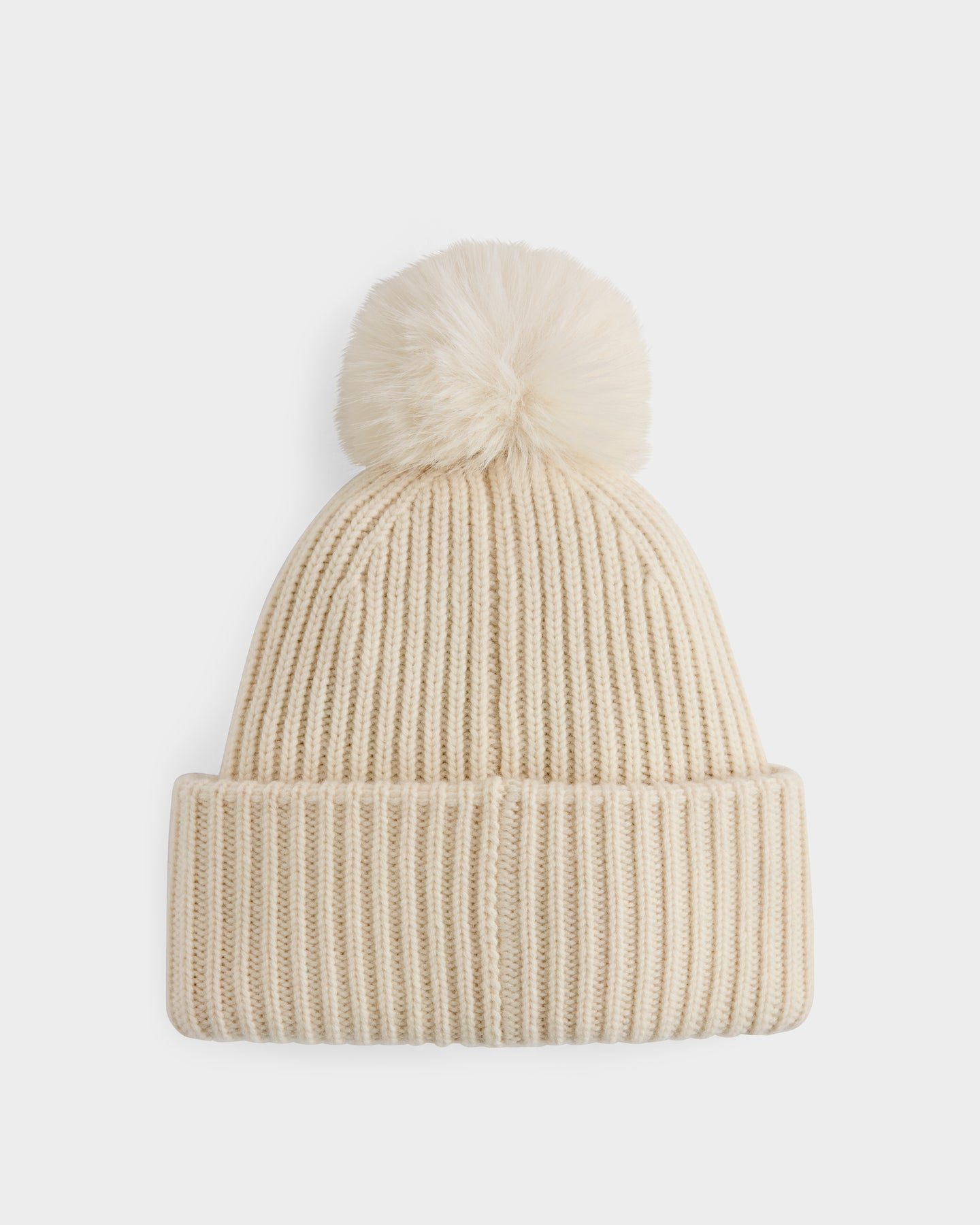 DARA WOOL CASHMERE POM POM HAT - VANILLA