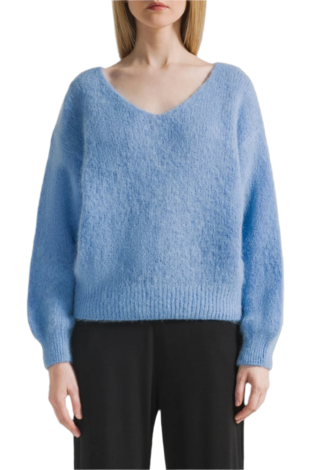 MILANA ALPACA BLEND SWEATER - SKY BLUE
