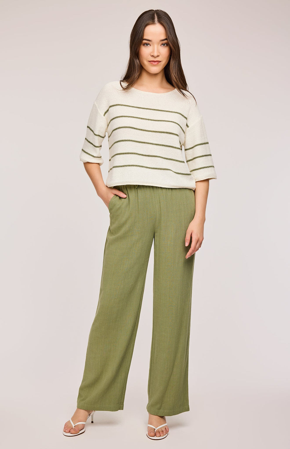 KERRIGAN KNIT SWEATER - MATCHA STRIPE