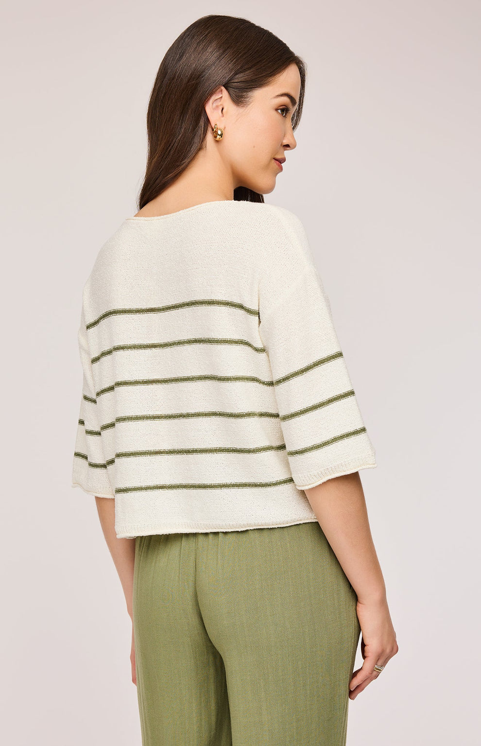 KERRIGAN KNIT SWEATER - MATCHA STRIPE