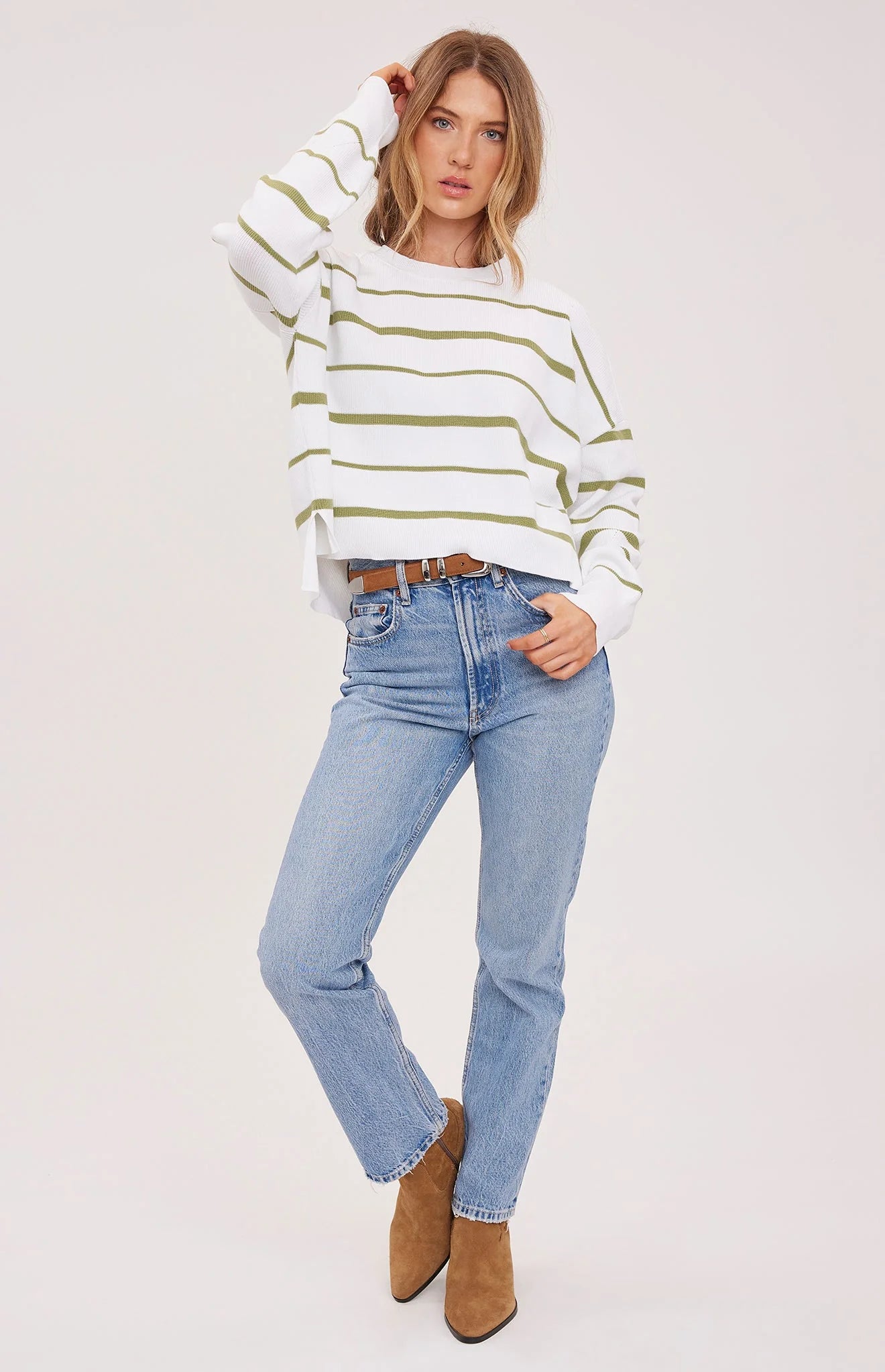 ECHO PULLOVER SWEATER - MEADOW STRIPE