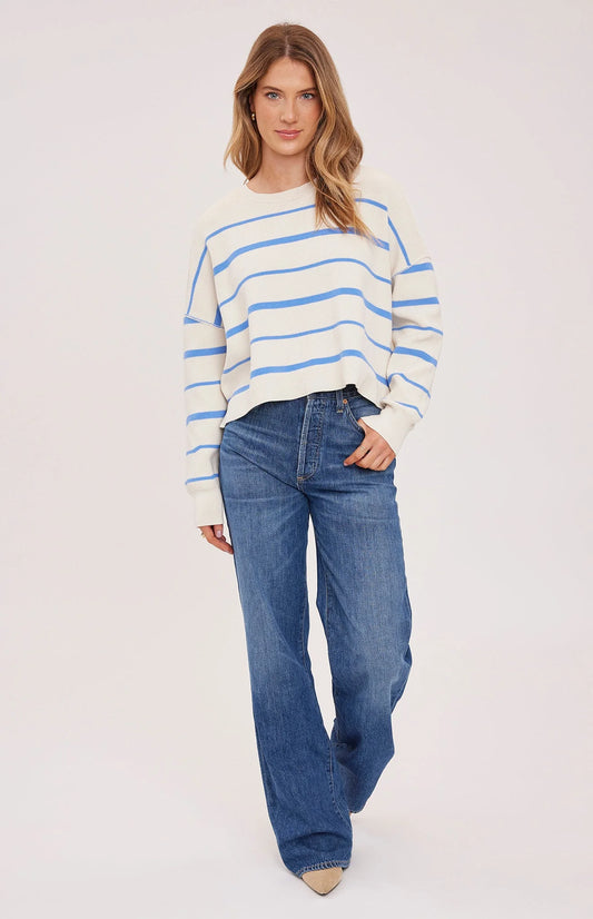 ECHO PULLOVER SWEATER - SKY STRIPE