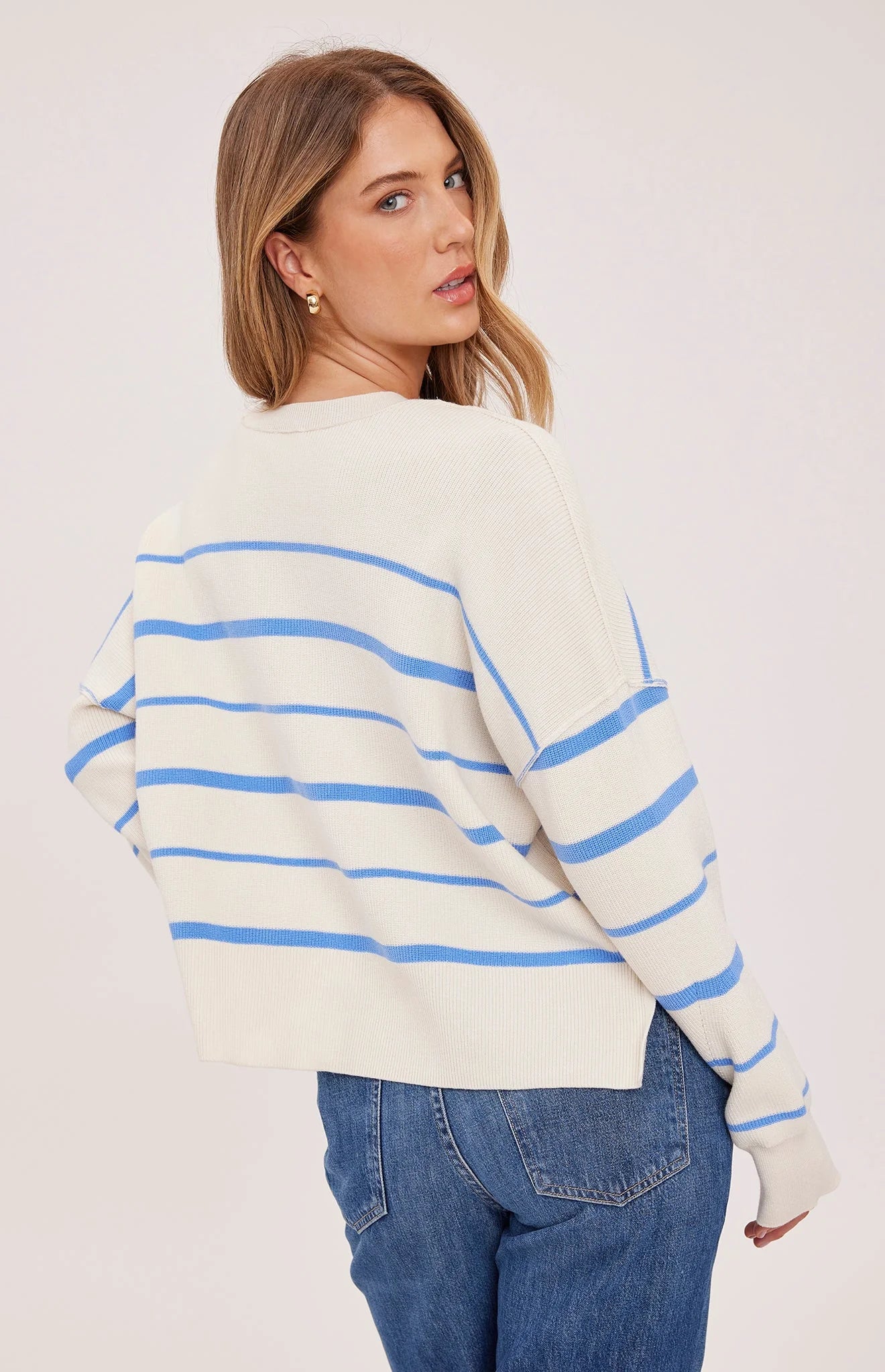 ECHO PULLOVER SWEATER - SKY STRIPE