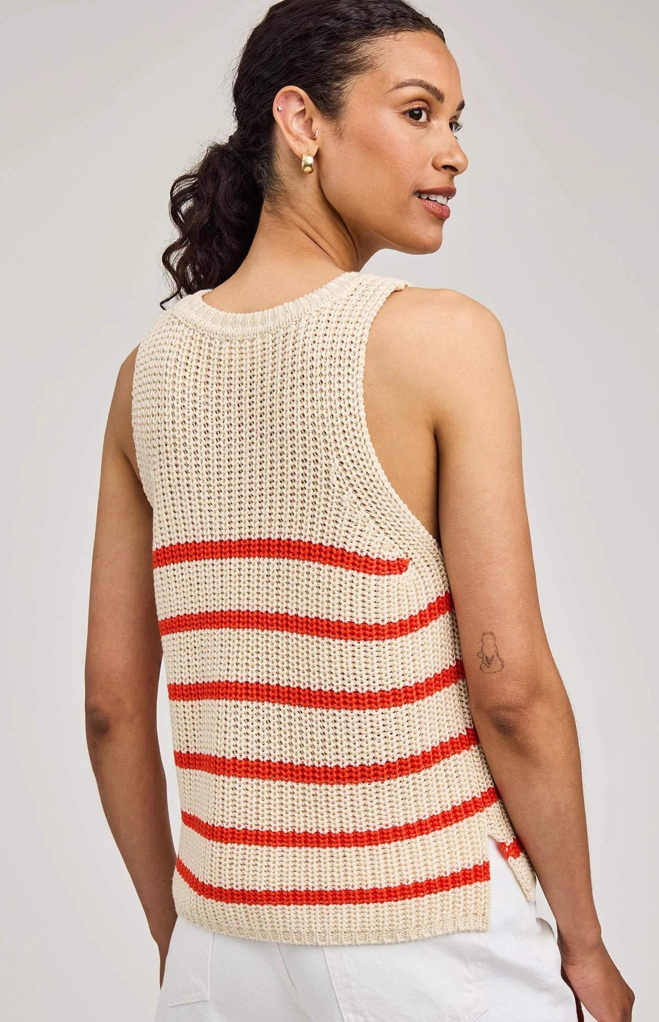 ANDREA KNIT TANK - GRENADINE STRIPE