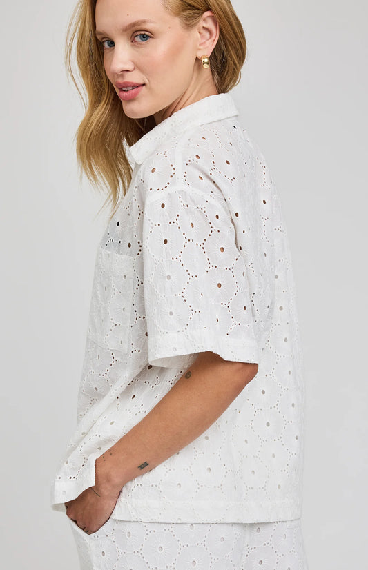 LOUISA EYELET BLOUSE - WHITE