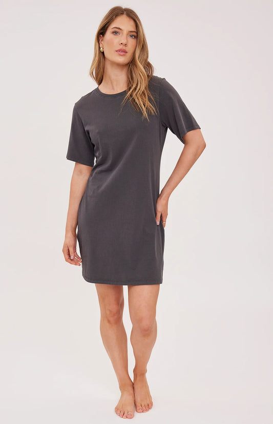 CINDY T-SHIRT DRESS - WASHED BLACK