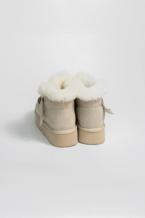 ALPINE SUEDE AND SHEEPSKIN BOOT - LATTE
