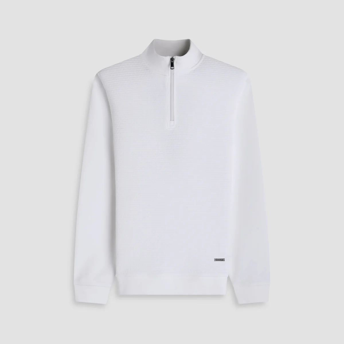 TEXTURED 1/4 ZIP KNIT PULLOVER - CHALK