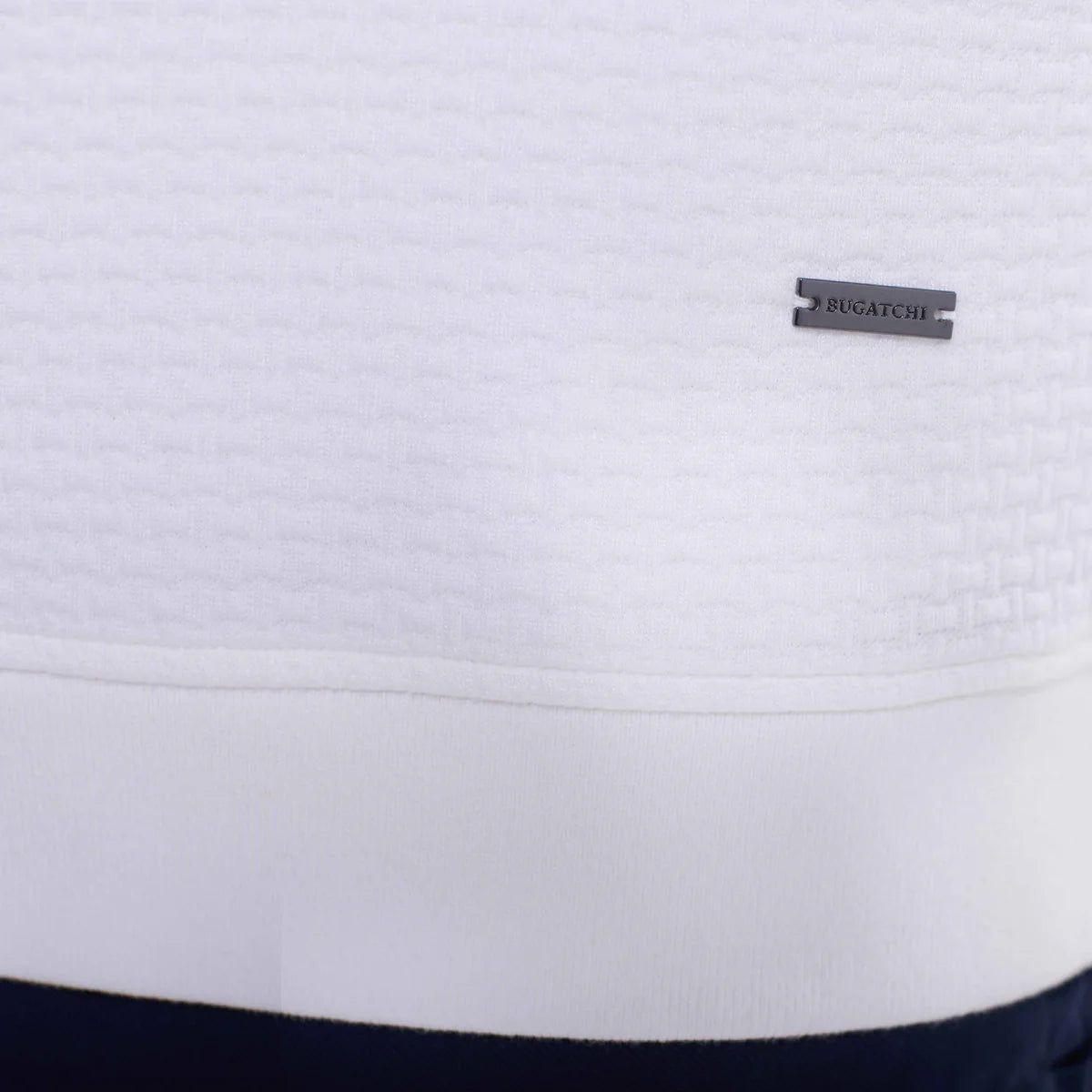 TEXTURED 1/4 ZIP KNIT PULLOVER - CHALK