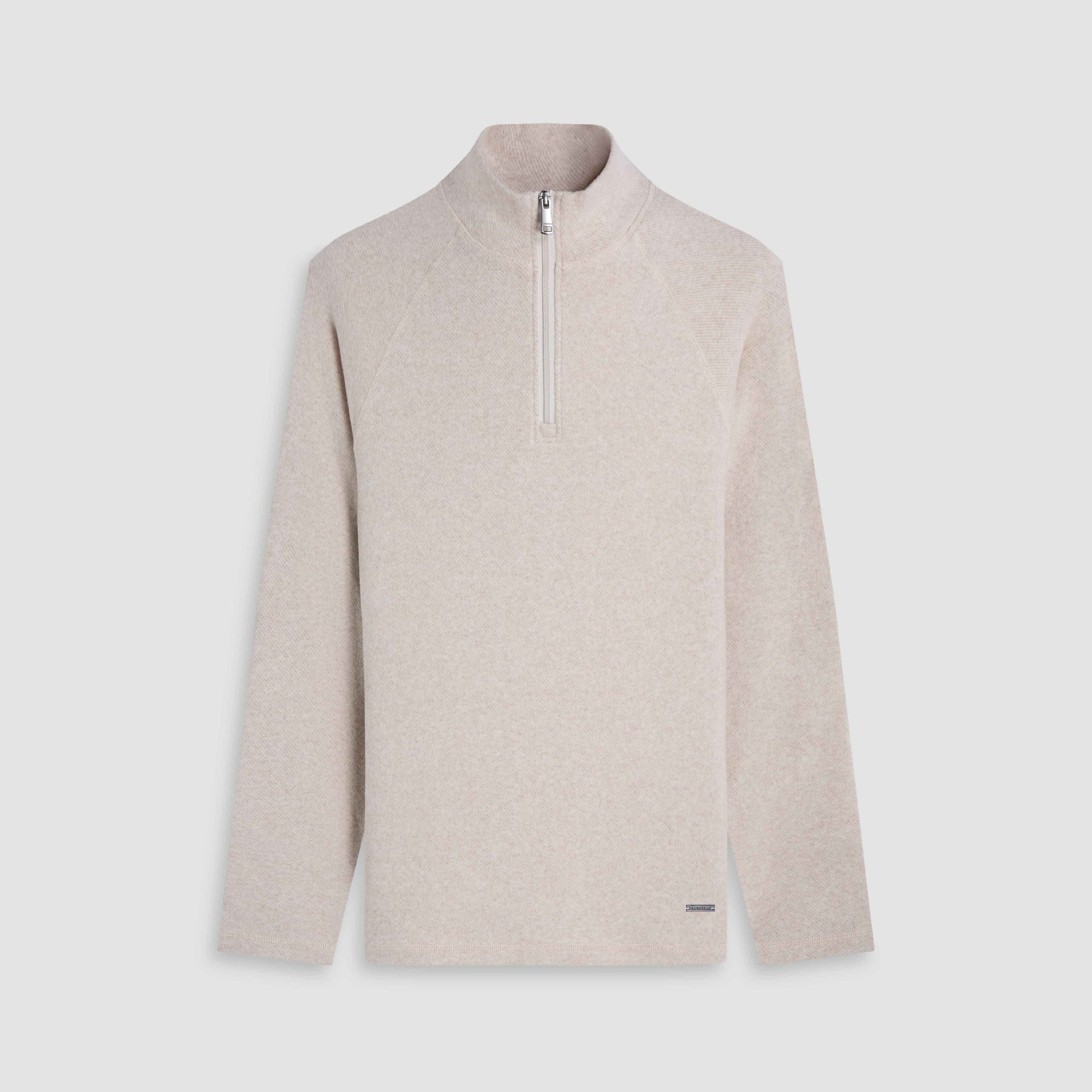 HEATHERED FLANNEL 1/4 ZIP PULLOVER - SAND