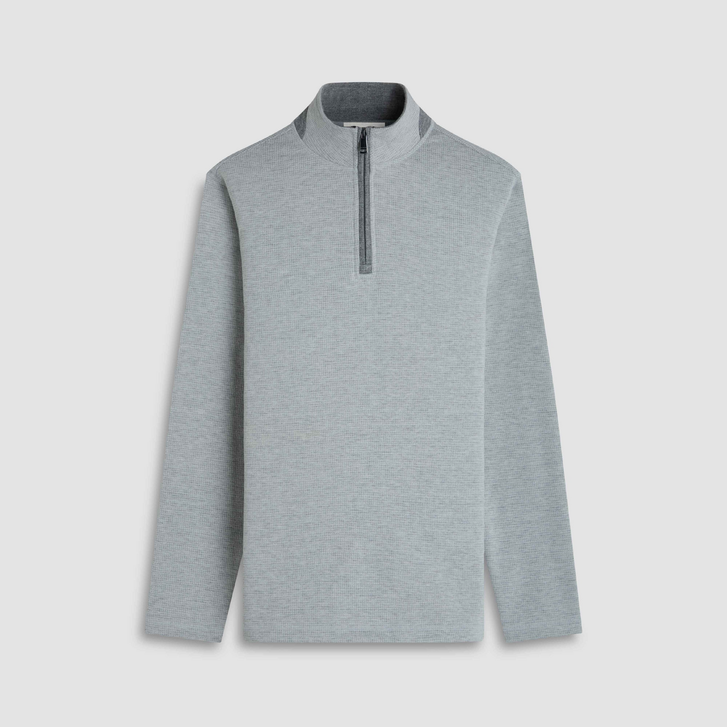 FADED HOUNDSTOOTH 1/4 ZIP PULLOVER - CEMENT