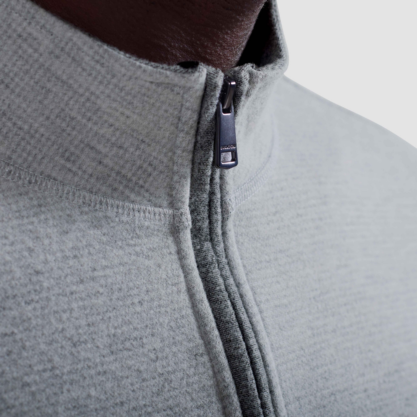 FADED HOUNDSTOOTH 1/4 ZIP PULLOVER - CEMENT