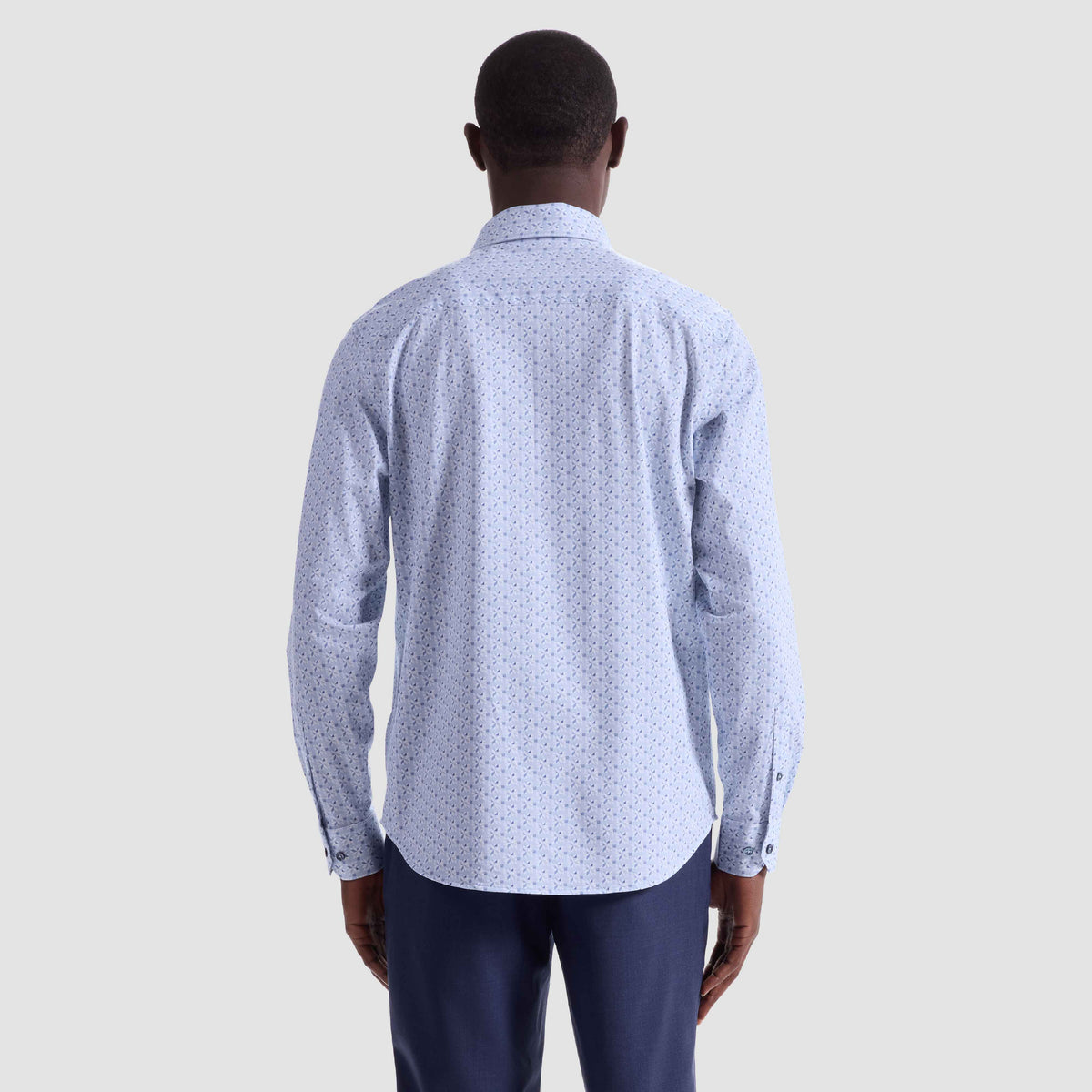 MOSAIC TILES 8 WAY STRETCH SHIRT - SKY