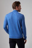 CLASSIC MERINO ZIP MOCK SWEATER - POOL